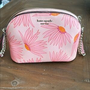 Kate Spade Pink and Orange Crossbody Bag with Floral Design